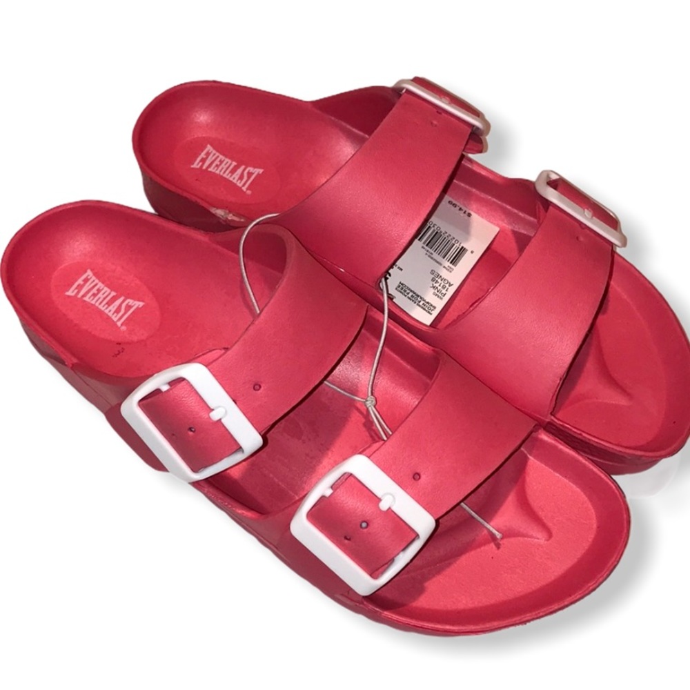 NWT Everlast Slides sandals pink beach Agnes 5/6